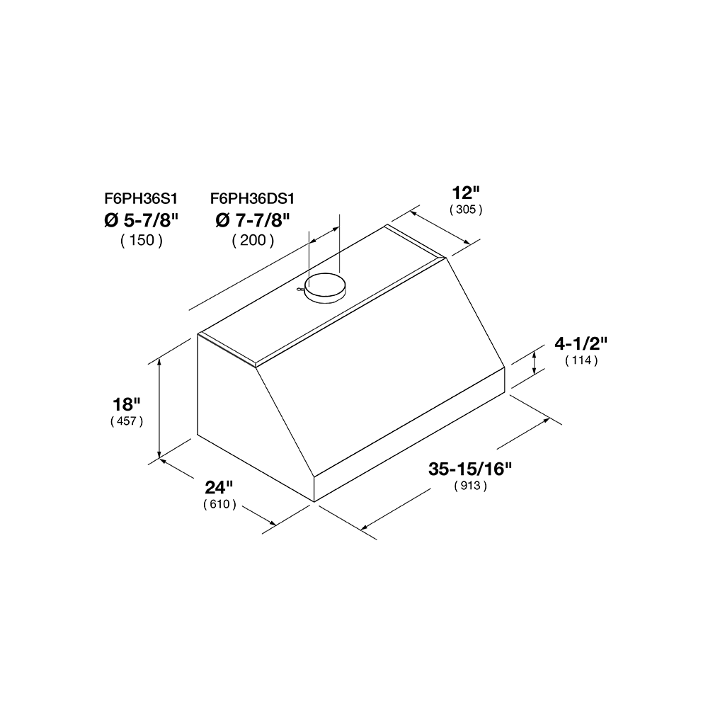 36" PRO WALL-MOUNT HOOD (2 FAN - KNOBS)