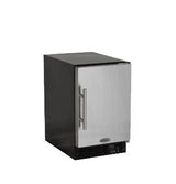 Marvel 15" ADA Height Compact Crescent Ice Machine - Solid Black Door, Stainless Handle - Right Hinge