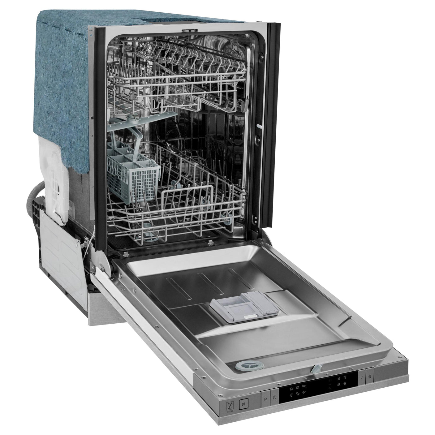 ZLINE 18 in. Compact Top Control Dishwasher with Stainless Steel Tub and Traditional Handle, 52dBa (DW-18) [Color: DuraSnow Stainless Steel]