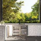 ZLINE 24 In. Touchstone Wine Cooler with Stainless Steel Glass Door and Champagne Bronze Handle (RWDOZ-GS-24-CB)