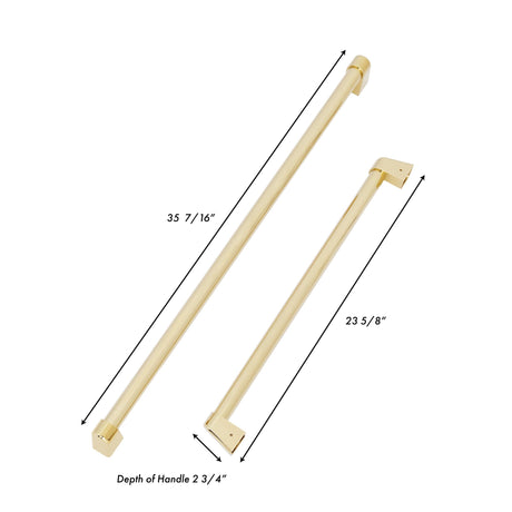 ZLINE 30 In. Autograph Edition Polished Gold Handle Set for Built in Refrigerators (2 Handles) (RBIVHZ-G-30)