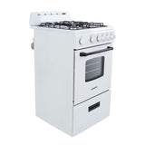 Avanti 20" Compact Gas Range Oven - White / 2.1 cu. ft.