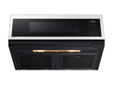 1.1 cu. ft. Bespoke Smart SLIM Over-the-Range Microwave with 400 CFM Hood Ventilation, Wi-Fi & Voice Control in White Glass