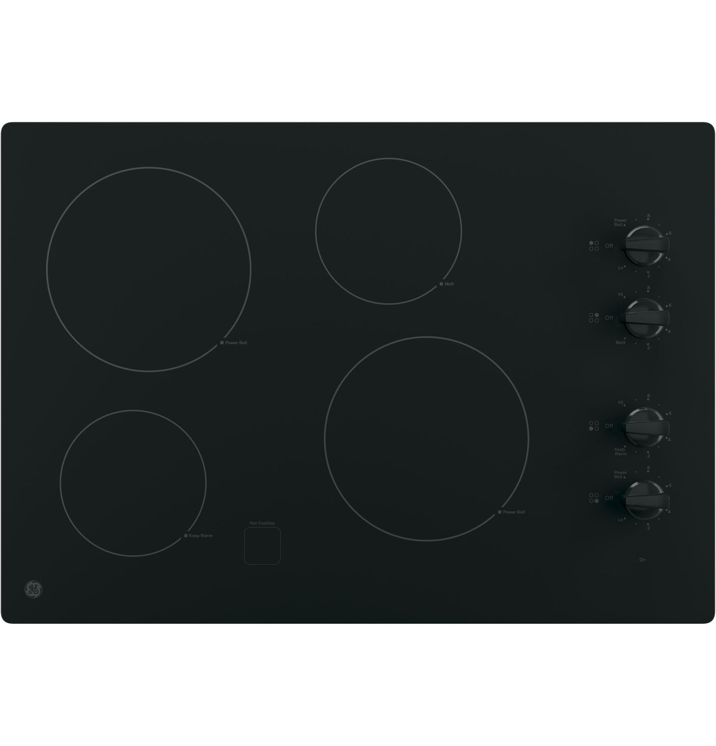 GE® 30" Built-In Knob Control Electric Cooktop