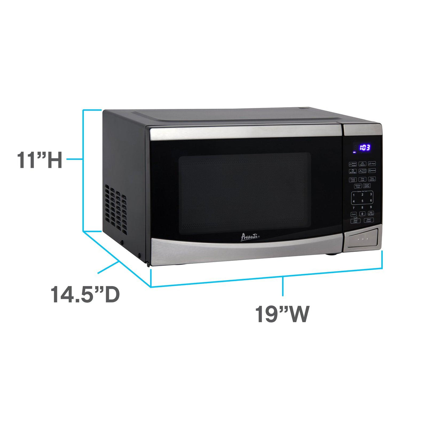 Avanti Countertop Microwave Oven, 0.9 cu. ft. - Stainless Steel / 0.9 cu. ft.