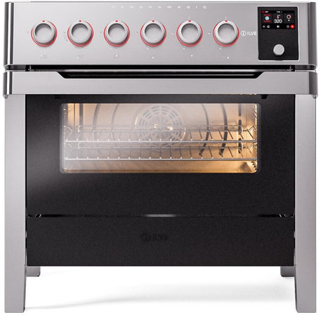 Panoramagic 36 Inch Electric Freestanding Range in Stainless Steel with Trim