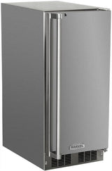 Marvel 15" Outdoor Crescent Ice Machine - Solid Stainless Steel Door, Left Hinge