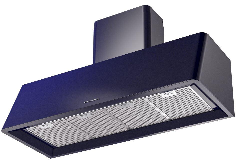 Nostalgie 48 Inch Blue Wall Mount Convertible Range Hood