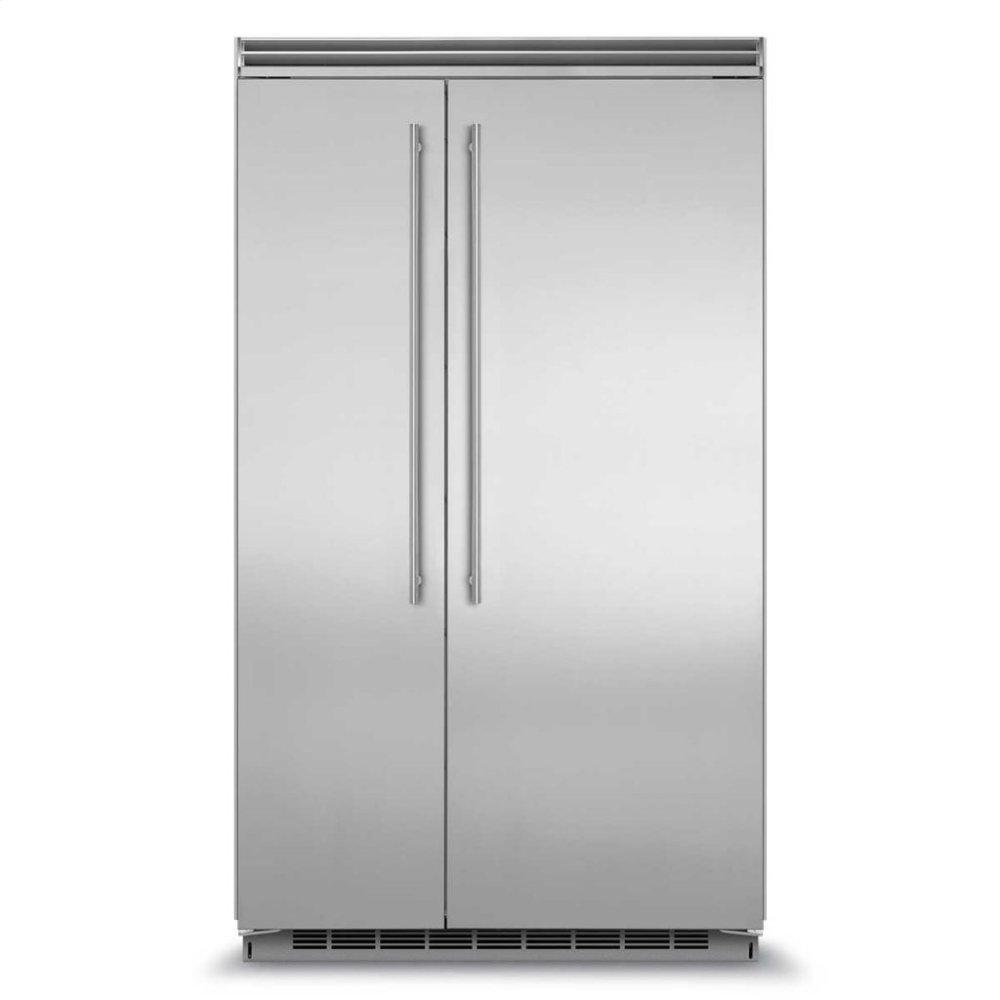 Marvel Professional Built-In 48" Side-by-Side Refrigerator Freezer - Marvel Professional Built-In 48" Side-by-Side Refrigerator Freezer - Stainless Steel Doors, Slim Designer Handles