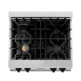 ZLINE 30 In. Autograph Edition Rangetop in Stainless Steel with Matte Black Accents (RTZ-30-MB)