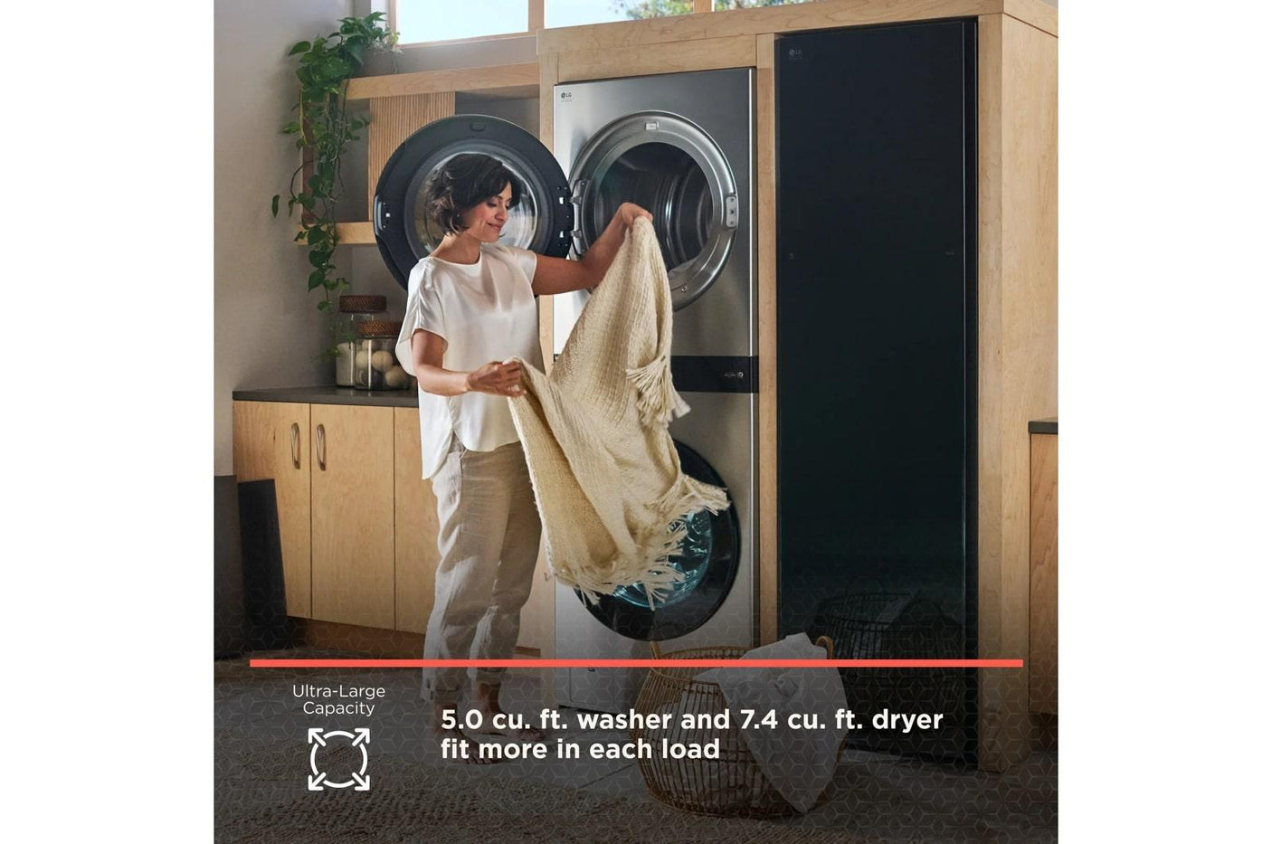 LG STUDIO WashTower™ Smart Front Load 5.0 cu. ft. Washer and 7.4 cu. ft. Electric Dryer with Center Control®