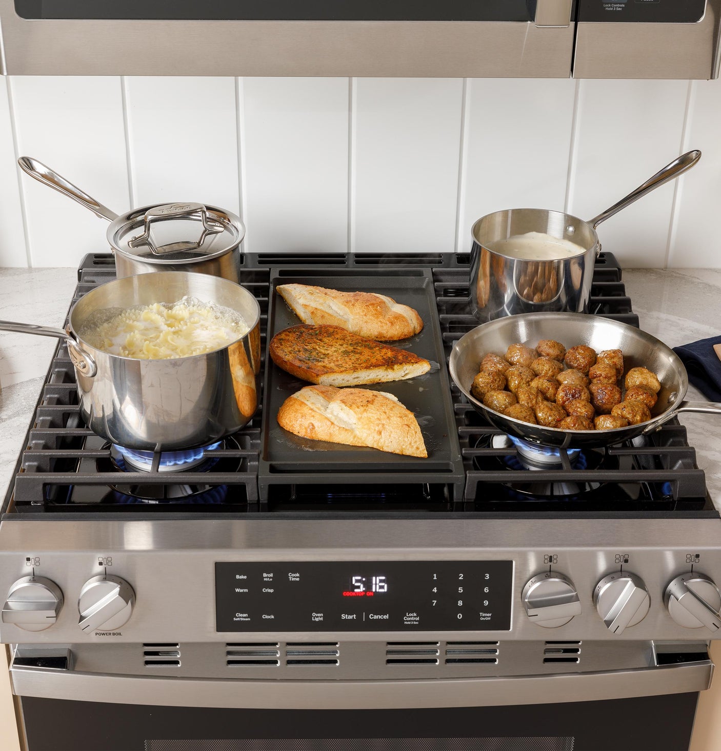 GE® 30" Slide-In Front-Control Gas Range with Crisp Mode