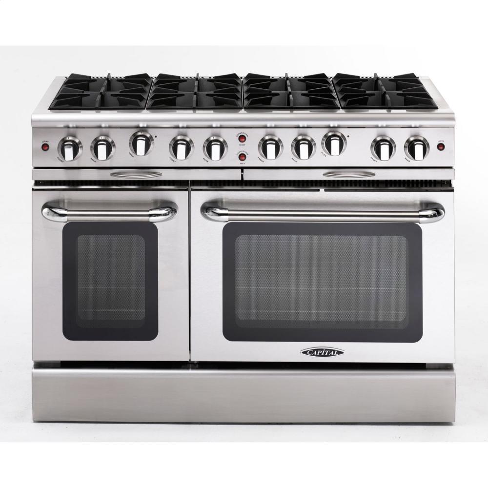 48" Gas Range with 8 Open Burners 25K BTU