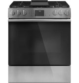 Café™ 30" Smart Slide-In, Front-Control, Gas Range with Convection Oven in Platinum Glass