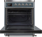 Majestic II 30 Inch Electric Freestanding Range in Blue Grey with Chrome Trim