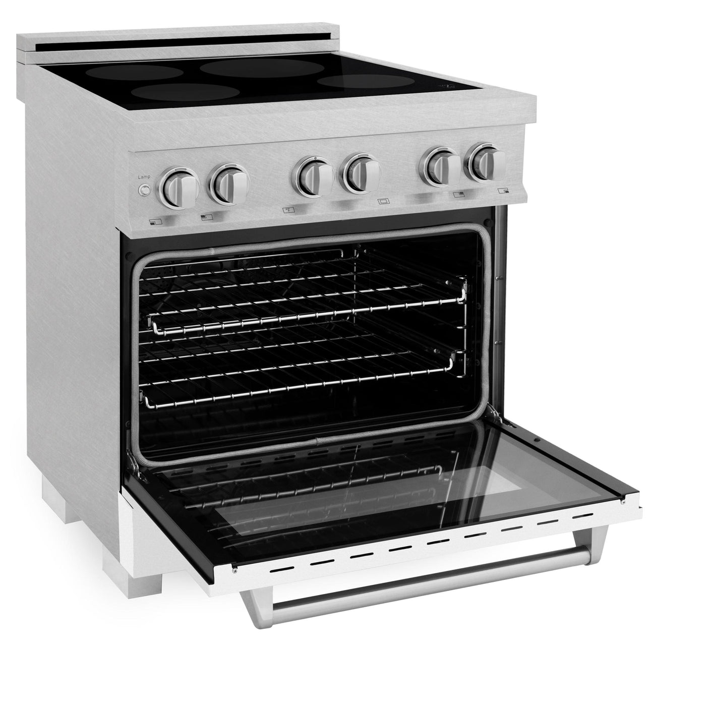 ZLINE 30" 4.0 cu. ft. Induction Range in DuraSnow with a 4 Element Stove and Electric Oven (RAINDS-30) [Color: Black Matte]