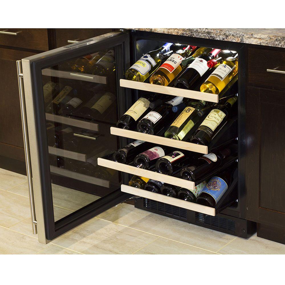 24-In Built-In High Efficiency Gallery Single Zone Wine Refrigerator with Door Swing - Left