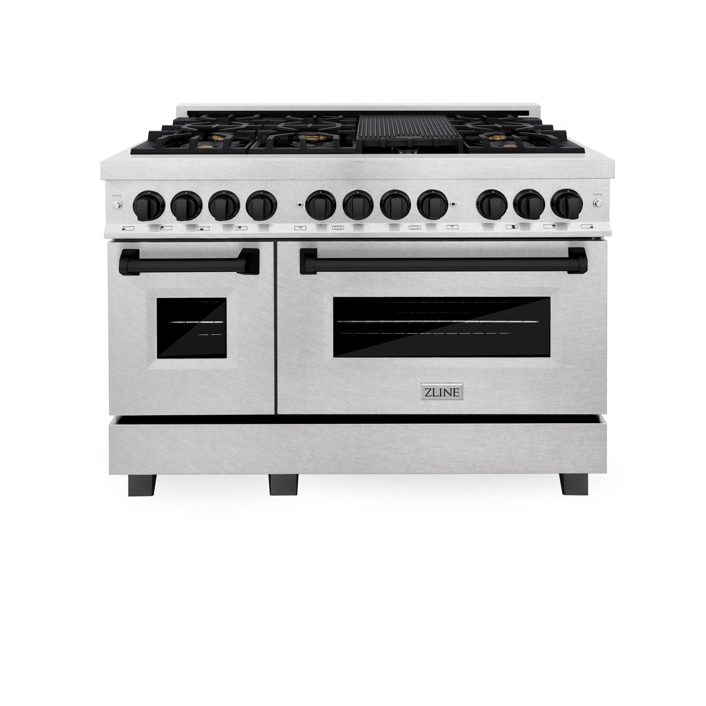 ZLINE Autograph Edition 48" 6.0 cu. ft. Dual Fuel Range with Gas Stove and Electric Oven in DuraSnow Stainless Steel (RASZ-SN-48) [Color: Gold]