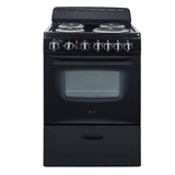 Avanti 24" Electric Range Oven with Framed Glass Door - Black / 2.6 cu. ft.