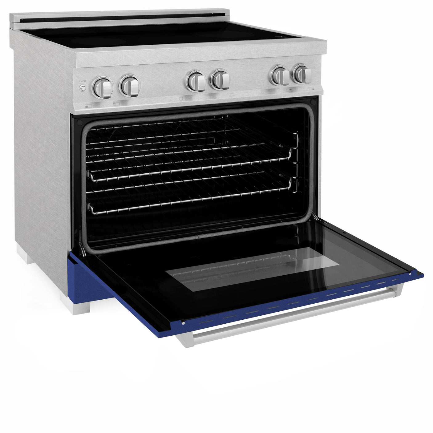 ZLINE 36" 4.6 cu. ft. Induction Range in DuraSnow with a 4 Element Stove and Electric Oven (RAINDS-36) [Color: Blue Gloss]