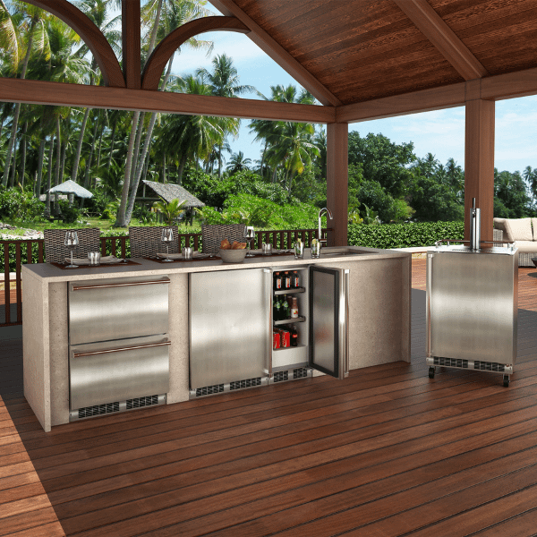 24-In Outdoor Built-In Refrigerated Drawers with Door Style - Stainless Steel