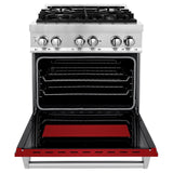 ZLINE 30 in. Dual Fuel Range with Gas Stove and Electric Oven in Stainless Steel (RA30) [Color: Blue Matte]