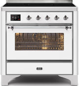 Majestic II 36 Inch Electric Freestanding Range in White with Chrome Trim