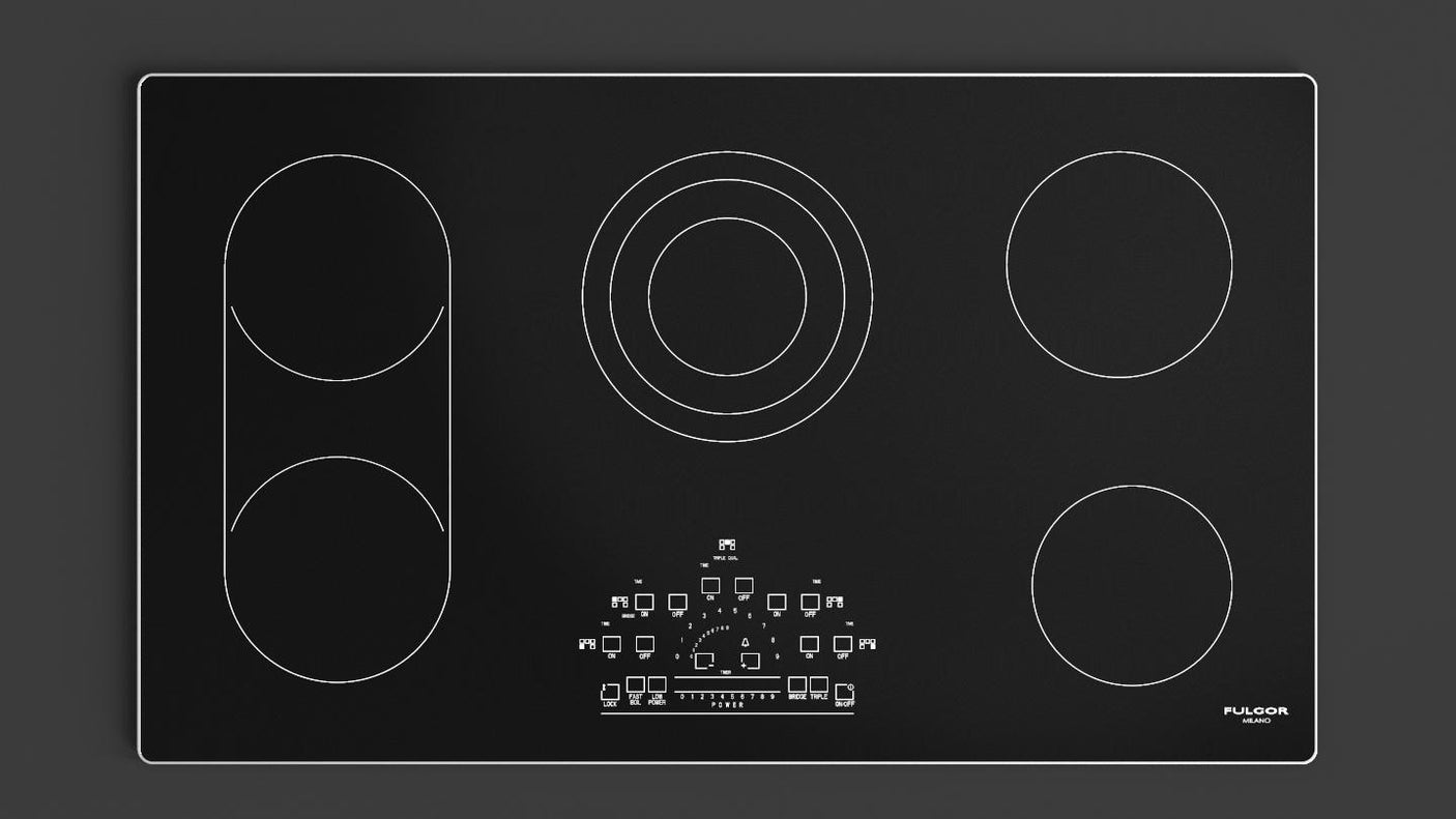 36" RADIANT COOKTOP WITH BRUSHED ALUMINUM TRIM