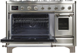 Majestic II 48 Inch Dual Fuel Liquid Propane Freestanding Range in Stainless Steel with Chrome Trim