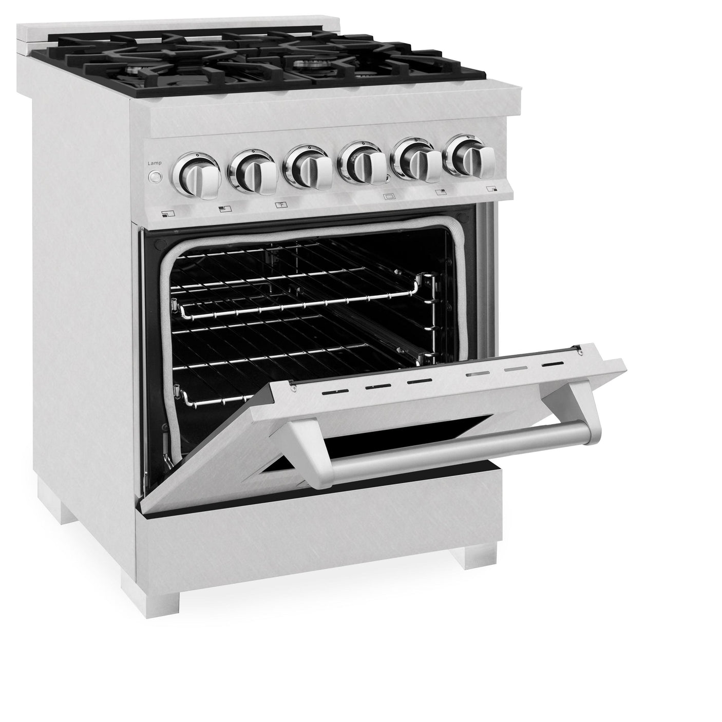 ZLINE 24 in. Professional Dual Fuel Range in DuraSnow Stainless Steel with Color Door Options (RAS-SN-24) [Color: DuraSnow]