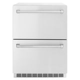 ZLINE 24 in. Touchstone 168 Can Outdoor-Rated Dual Refrigerator Drawer with Stainless Steel Doors (RDSO-ST-24)