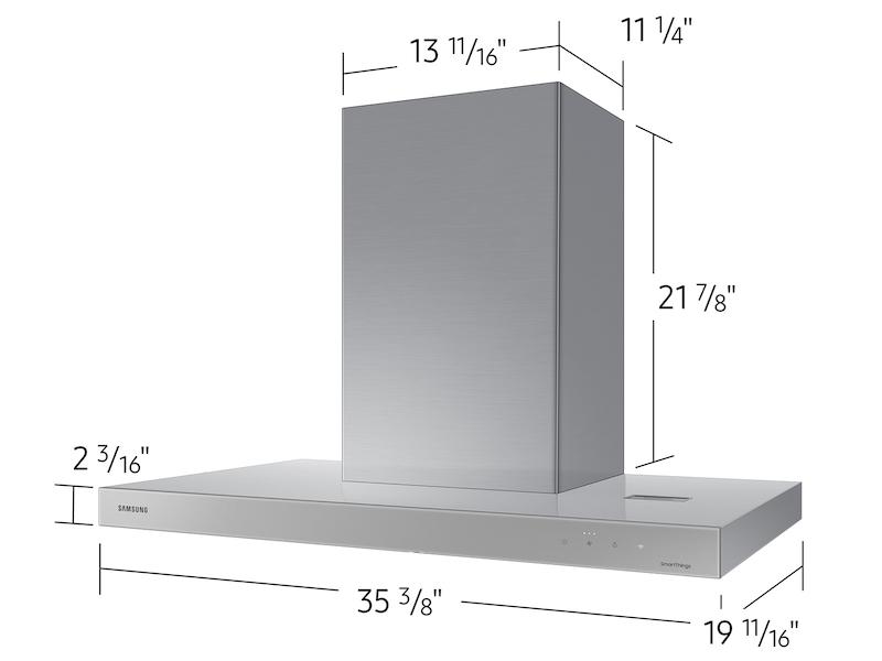 36" Bespoke Smart Wall Mount Hood in Clean Grey