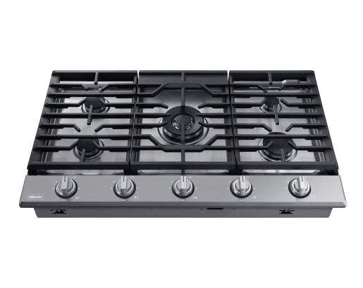 Transitional 36" Gas Cooktop, Silver Stainless Steel, Natural Gas/Liquid Propane