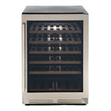 51 Bottle DESIGNER Series Wine Cooler - Stainless Steel with Black Cabinet / 51 Bottles