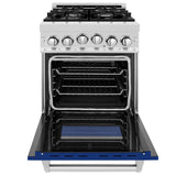 ZLINE 24 in. 2.8 cu. ft. Range with Gas Stove and Gas Oven in DuraSnow Stainless Steel (RGS-SN-24) [Color: Blue Matte]