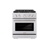 ZLINE 30 in. 4.2 cu. ft. Paramount Dual Fuel Range with Gas Cooktop and Electric Convection Oven in Stainless Steel with 4 Brass Burners (SDR-BR-30)