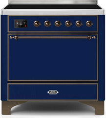 Majestic II 36 Inch Electric Freestanding Range in Blue with Bronze Trim