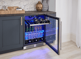 Presrv ADA Beverage Cooler, 24in Compact, SS+Glass, Reversible Door + Lock, 1 Zone