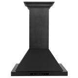 ZLINE Convertible Vent Wall Mount Range Hood in Black Stainless Steel with Crown Molding (BSKBNCRN)