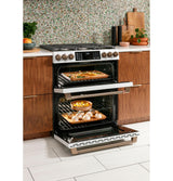Café™ 30" Smart Slide-In, Front-Control, Gas Double-Oven Range with Convection