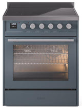 Professional Plus II 30 Inch Electric Freestanding Range in Blue Grey with Trim