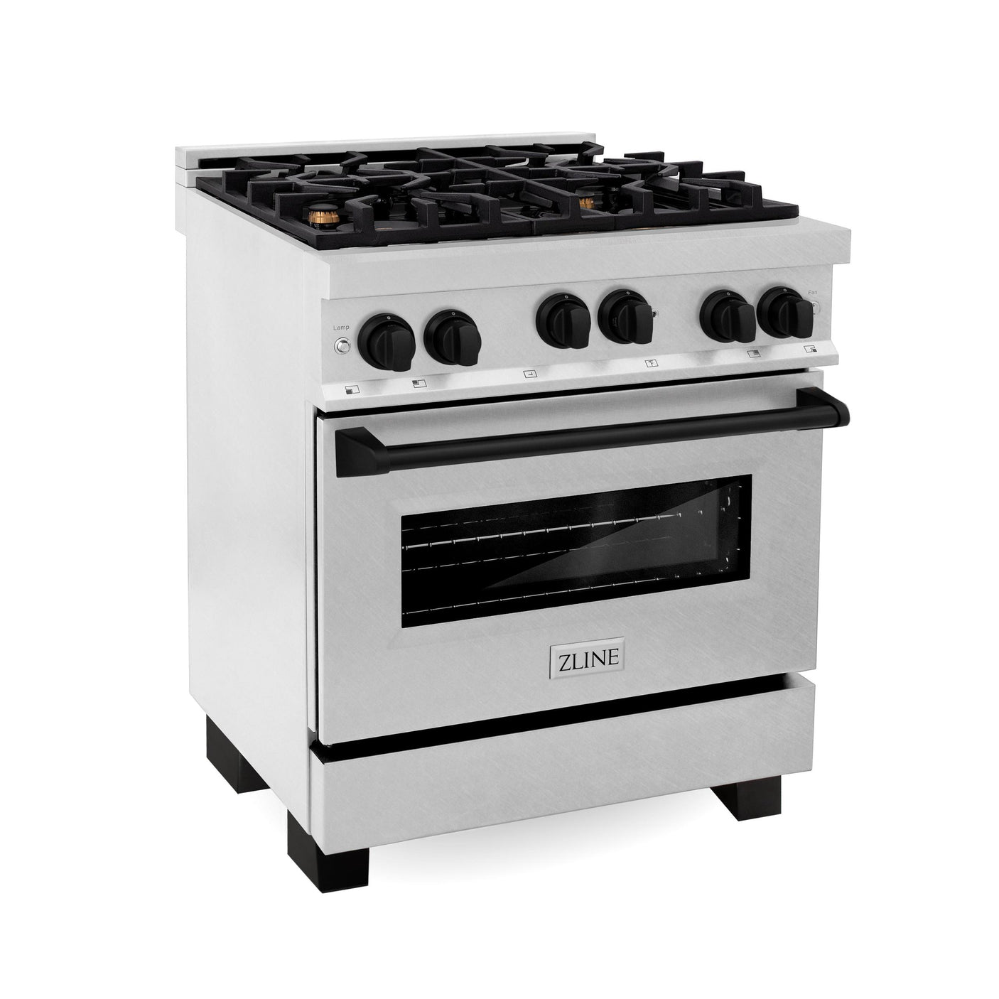 ZLINE 30" 4.0 cu. ft. Range with Gas Stove and Gas Oven in DuraSnow® Stainless Steel with Accents (RGSZ-SN-30) [Accent: Champagne Bronze]