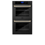 ZLINE 30" Autograph Edition Double Wall Oven with Self Clean and True Convection in Black Stainless Steel (AWDZ-30-BS) [Color: Gold]