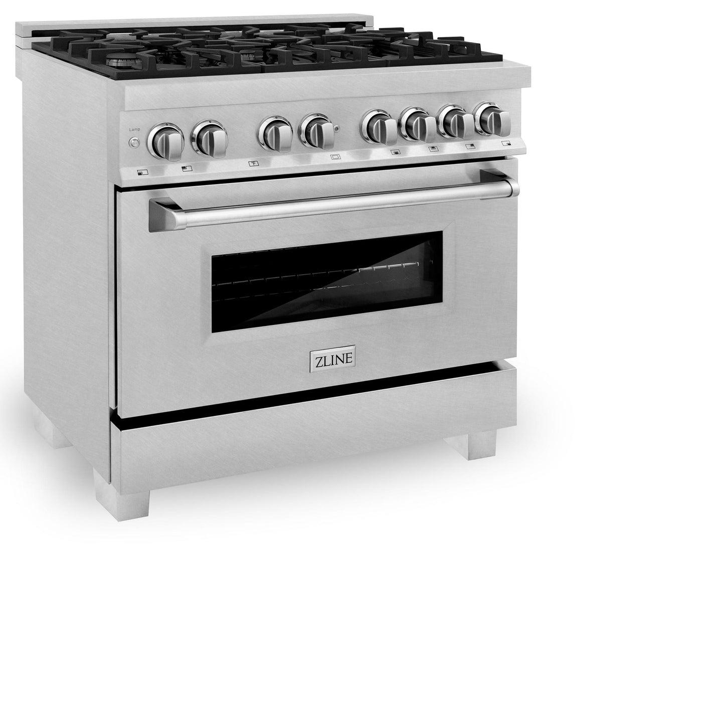 ZLINE 36 in. Professional Dual Fuel Range in DuraSnow Stainless Steel with Color Door Finishes (RAS-SN-36) [Color: DuraSnow Stainless Steel]