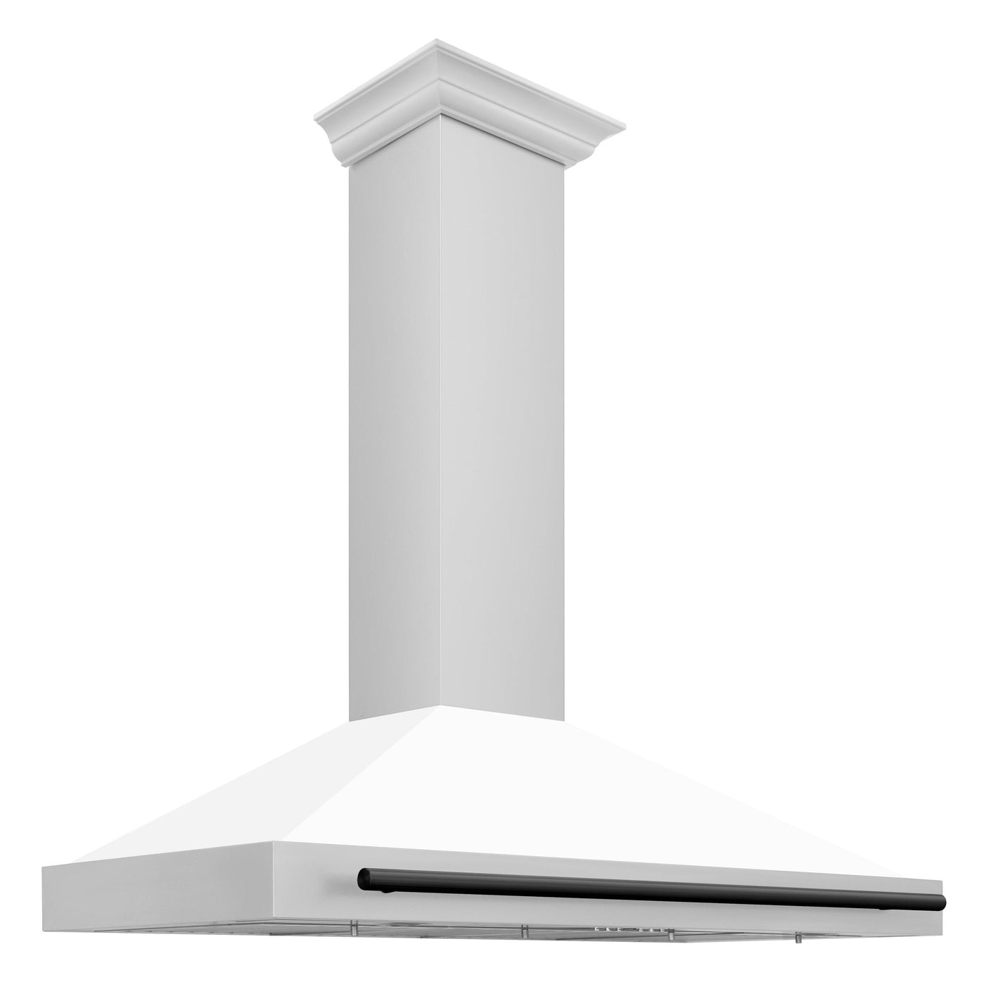 ZLINE 48 in. Autograph Edition Convertible Stainless Steel Range Hood with White Matte Shell and Champagne Bronze Accents (KB4STZ-WM48-CB) [Color: Matte Black Accents]