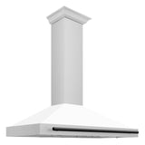 ZLINE 48 in. Autograph Edition Convertible Stainless Steel Range Hood with White Matte Shell and Champagne Bronze Accents (KB4STZ-WM48-CB) [Color: Matte Black Accents]