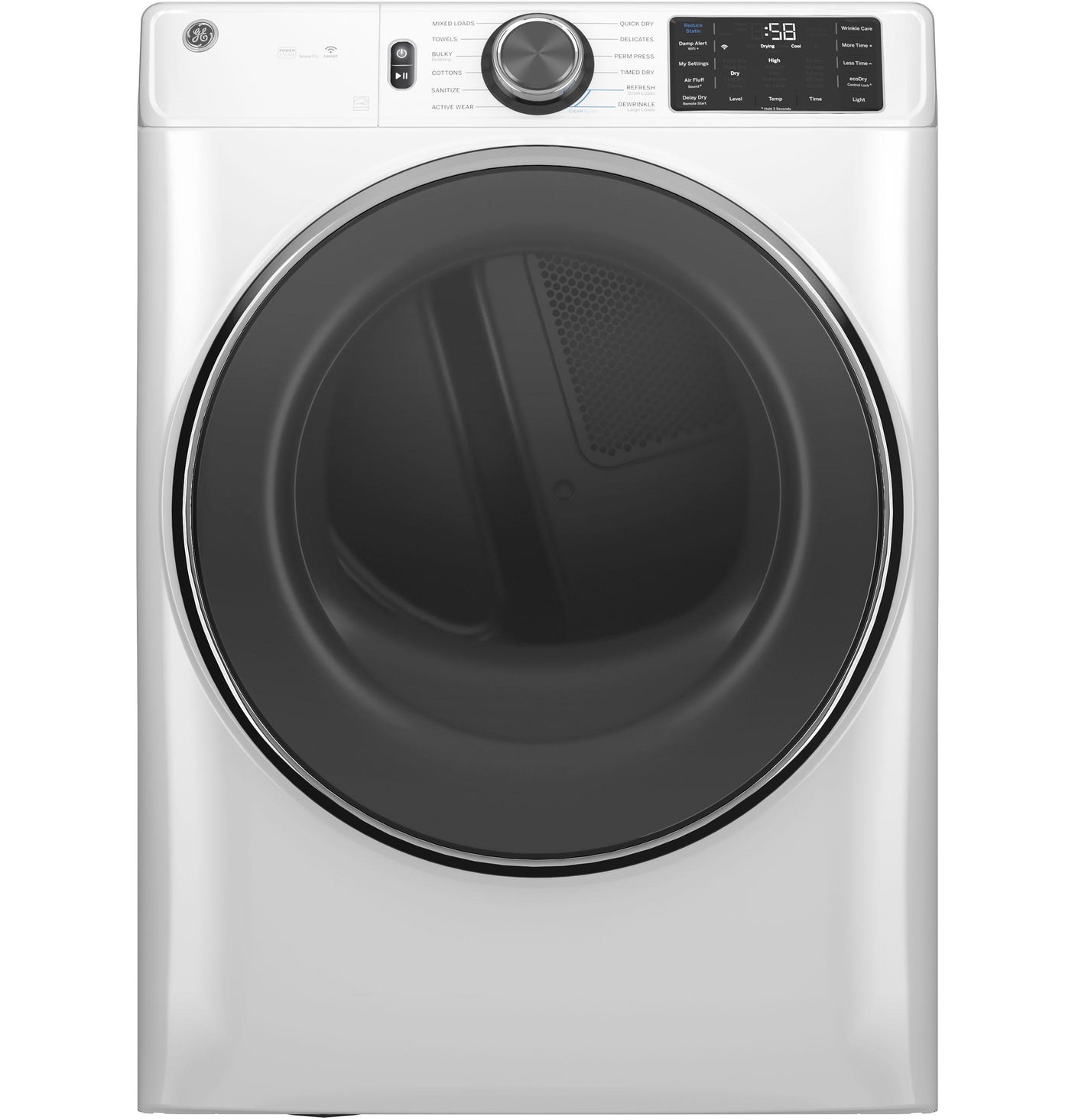 GE® ENERGY STAR® 7.8 cu. ft. Capacity Smart Front Load Gas Dryer with Steam and Sanitize Cycle