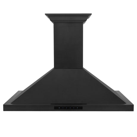 ZLINE Ducted Vent Wall Mount Range Hood in Black Stainless Steel with Built-in ZLINE CrownSound Bluetooth Speakers (BSKBNCRN-BT)