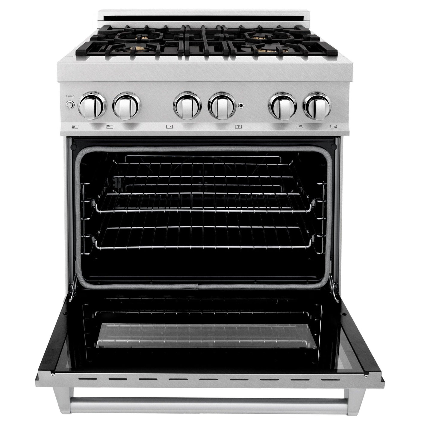 ZLINE 30 in. 4.0 cu. ft. Dual Fuel Range with Gas Stove and Electric Oven in All DuraSnow Stainless Steel with Color Door Options (RAS-SN-30) [Color: Blue Gloss]