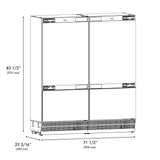 ZLINE 72 in. 39.6 cu. ft. Panel Ready French Door Built-In Bottom Freezer Refrigerator with Water Dispensers and Ice Makers (RBIT-72)